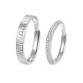 wholesale 925 Sterling Silver Minimalist Couple's Ring With Unique Texture And Starry Design For Index Finger-0-0