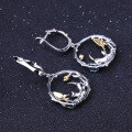 wholesale 925 Silver Designer Gem-Inlaid Chinese Style Earrings, Naturalistic Animal Design Topaz Stud Earrings-0-3