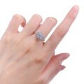 wholesale S925 Silver New 12ct Small Ice Cube Luxury Halo Cushion 6*6 White Diamond Ring-0-4