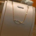 wholesale 925 Silver Gold-Plated Simple Fish Body Line Necklace for Women, Sparkling Diamond Hollow Cute Fish Pendant Collarbone Chain-0-3