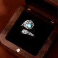 wholesale 925 Sterling Silver Adjustable Bohemian Retro Dragon Moonstone Ring for Women-0-0