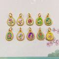 wholesale 925 silver gold-plated enamel twelve zodiac flower bead spacer DIY beaded bracelet components semi-finished products-0-28