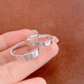 wholesale S925 Sterling Silver Love Fingerprint Couple Rings, Minimalist Design, Niche Aesthetic, Qixi Festival Gift Matching Pair-0-0