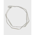 wholesale S925 Sterling Silver YH622 Korean-style Student Women's Jewelry Ins High-end Personalized Elegant Double-layer Bracelet Silver Accessories-0-0