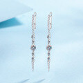 wholesale S925 Sterling Silver Moissanite Dangle Earrings for Women, Tassel Long Drop Full Diamond Waterdrop Trendy Sweet and Edgy Style-0-2