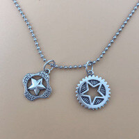 wholesale Sterling silver hollow star pendant,hip-hop fashion versatile necklace bracelet DIY accessory custom-YP039/B 1.19g