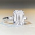 wholesale S925 Sterling Silver Square Sugar Ring for Women with Pagoda Emerald Cut High Carbon Diamond Zircon Gemstone Wholesale-0-2