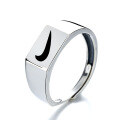 wholesale S925 Sterling Silver Street Check Ring Hip Hop Trendy Style Couple Index Finger Ring for Women-0-4