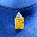 wholesale 925 Silver Pendant with 13*16 Rectangular Ice-Cut 15-Carat Pink/Yellow Gemstone Necklace 40+5cm-0-3