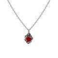 wholesale 925 Silver Chen Weiting Same Style Thorn Rose Pendant Necklace with Ins Red Gemstone-0-6