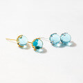 wholesale S925 Sterling Silver Small Blue Beaded Sphere Ear Studs Sweet and Elegant Lady-like Earrings M01365-0-3