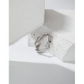wholesale S925 sterling silver 125 Korean version ins original design minimalist versatile irregular surface textured open ring for women-0-1