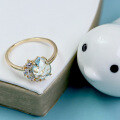 wholesale S925 gold-plated silver with natural topaz, Dunli elegant and minimalist design-0-3
