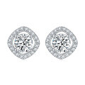 wholesale 925 Sterling Silver Gemstone Zircon Diamond Stud EarringsFull Square Earrings Silver Earrings High-end Wholesale-0-8