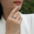 wholesale 925 Silver Fashionable and Elegant Ring for Women, Niche Market, Ready Stock, Cross-border Hot Seller, 1 Carat Moissanite Ring Wholesale-0-3