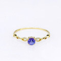 wholesale S925 Silver Gold-Plated New Fashion Tanzanite Zircon Ring Elegant and Versatile Jewelry for OL Commuting Wholesale-0-4