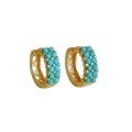 wholesale S925 Sterling Silver Natural Turquoise Hoop Earrings, European and American Fashion Classic Versatile Minimalist Ins Style Ear Accessories-0-4