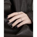 wholesale S925 sterling silver minimalist trendy textured stacking ring for women, small niche original design-0-2