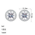 S925 Sterling Silver Moissanite Star Stud Earrings-0-3