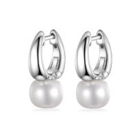 wholesale 925 Sterling Silver Pearl Earrings with Natural Freshwater Round Pearls, Ins Style Light Luxury Ear Clips for Women-Freshwater Pearl Earrings Pure Natural