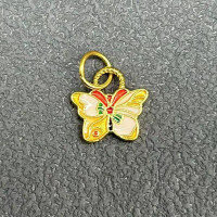wholesale S925 ancient method silver, enameled blue mother-of-pearl pearl colorful butterfly pendant for DIY bracelets, necklaces, and bead accessories-Colorful Butterfly