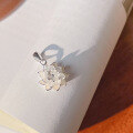 wholesale 990 Silver Sunflower Five-Petal Rotating Lotus Pendant for Women, Minimalist Design, Versatile Silver Jewelry-0-5