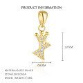 wholesale S925 Sterling Silver, Fashionable And Luxurious Crown Design With Zircon, Diy 26 English Letter Pendant Necklace, Versatile For European And American Styles-0-28