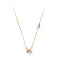 wholesale S925 Sterling Silver Small Floral Necklace with Advanced Sense, Sweet and Gentle, Niche Petal Inlaid Diamond Collarbone Chain D9547-0-4