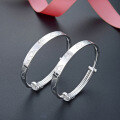 wholesale S999 Pure Silver Ethnic Style Zodiac Rat Year Push-Pull Children's Bangle for Babies-0-2