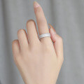 Platinum D Color Moissanite Full Pavé Tire Ring-0-2
