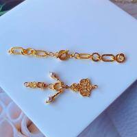 wholesale Precious Metal Material: S925 Ancient Silver Gold-Plated Chain Clasp DIY Bracelet Necklace Accessories Extension Chain Pure Silver OT Clasp Connector-Link one