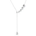 wholesale S925 Sterling Silver Korean Style Large and Small Bead Interlocking Tassel Necklace, Ins New Creative Collarbone Chain-0-5