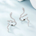 wholesale S925 Sterling Silver Snake-shaped Ear Cuff Fashion Minimalist Style Personality Trend Creative No Piercing Non-pierced Ear Clip Accessory-0-3
