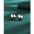 wholesale 925 Sterling Silver 12mm Large Round Stud Earrings for Women, Minimalist Niche Daily Versatile High-End Sense Light Luxury Elegant Ear Accessories-0-2