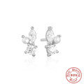 wholesale S925 Sterling Silver Creative Cobra Chain Earrings with Star Moon and Diamond Inlay-0-6
