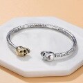 wholesale S925 silver skull bracelet, unique retro hip-hop niche design, lightweight luxury unisex open cuff-0-0
