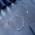 wholesale S925 Sterling Silver Minimalist Fresh Ocean Life with You Fishtail Bracelet, Forest-Style Wrist Jewelry for Qixi Valentine's Day Gift-0-2