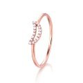 wholesale 18K gold diamond ring Au750 shank 14K white gold moissanite set jewelry 9K rose gold ins tail ring-0-4