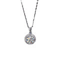 Sterling Silver 1-Carat Moissanite Pendant Necklace for Women-0-2