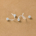 wholesale 990 Sterling Silver Sweet Ins Style Super Sparkling Full Diamond Round Ball Wave Earrings Flash Diamond S-Shaped Ear Cartilage Stud M06652-0-4