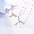 wholesale Pure silver Korean-style fashion ribbon bow necklace for women, small and unique design, high-end and versatile, elegant square sugar collarbone chain-0-0