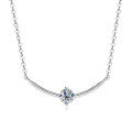 wholesale S925 Sterling Silver Korean Japanese Fashion Ins Style 05 Carat Moissanite Necklace for Women, Minimalist Dainty Pendant Collarbone Chain-0-4