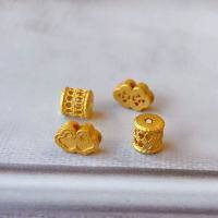 wholesale S925 silver gold-plated auspicious cloud spacer beads DIY bracelet necklace accessories pure silver hollow-out ornaments birdcage jewelry-Auspicious Cloud