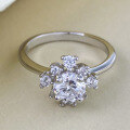 wholesale 925 Silver Zhu Zhifan Jewelry New 55mm Prong-Set High Carbon Diamond Halo Ring with Premium Fashion Feel-0-1