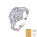 S925 Sterling Silver Exaggerated Moissanite Heart Ring, Classic Cross-Border Fashion-0-5