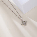 wholesale S925 sterling silver with diamond-cut zirconia pendant women's delicate choker necklace, sourced directly from the factory for wholesale-0-3
