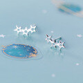 wholesale S925 Sterling Silver Minimalist Small Star Earrings Five-Pointed Star Hollow-Out Student Elegant Earrings E0800-0-3