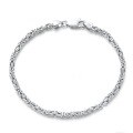 wholesale S925 Sterling Silver Cloud Link Italian 25mm Flat Byzantine Chain Bracelet Unisex Ins Versatile Accessory-0-1