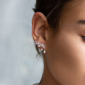 wholesale S925 Sterling Silver Marquise Cut Leaf-Shaped Zircon Ear Hook Ins Luxury Cross-Border Earrings-0-2