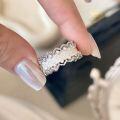 wholesale S925 Sterling Silver French Lace Filigree Ring, Vintage Luxury, Openwork Engraved Adjustable Ring-0-0